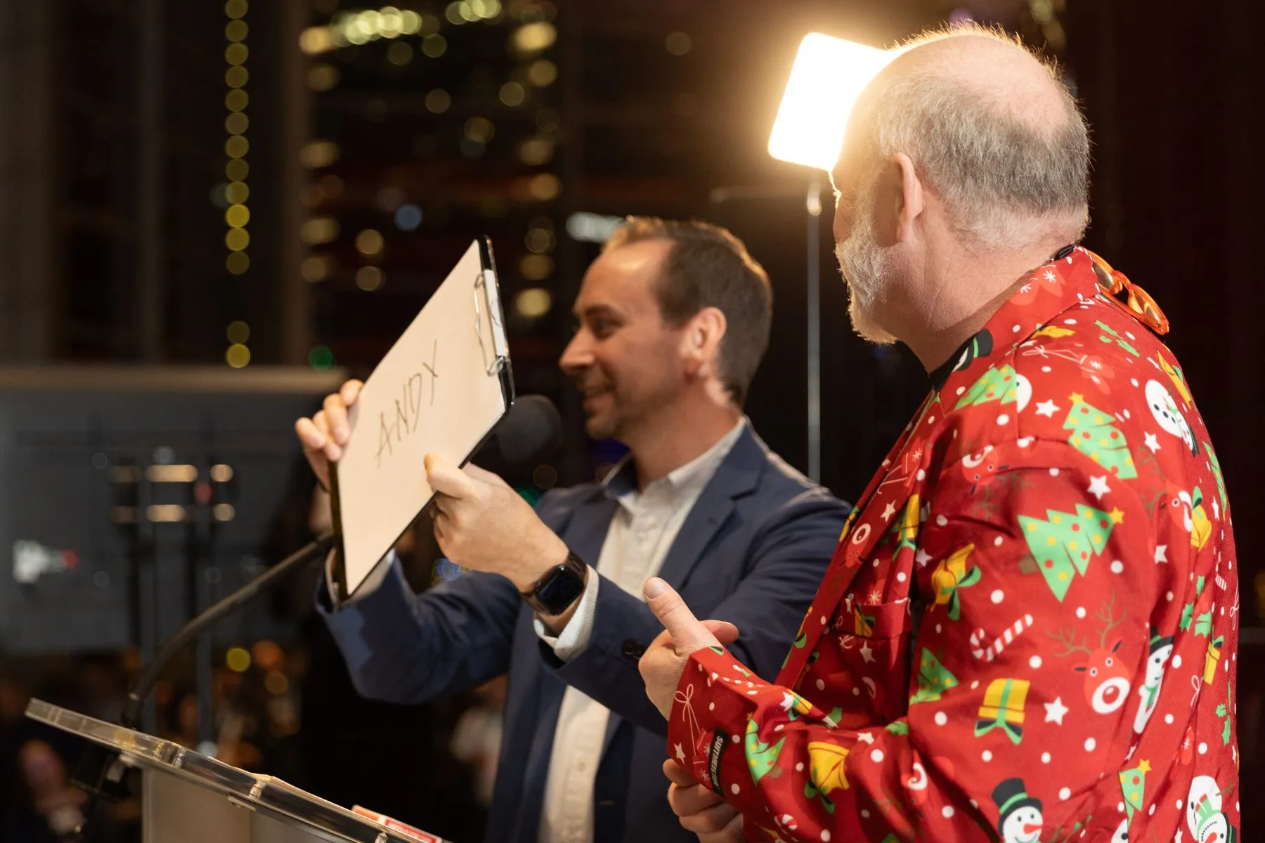 Brian revealing a name he predicted on stage